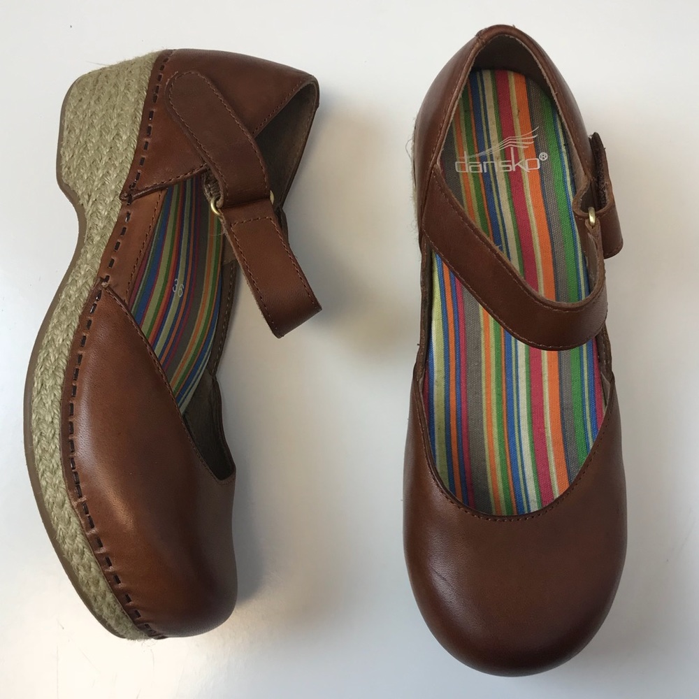 Dansko | jute Mary Jane clogs whiskey burnished 6